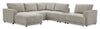 Sofa sectionnel modulaire de gauche Voyage 6 pièces en tissu avec console et coussins de dossier amovibles - beige