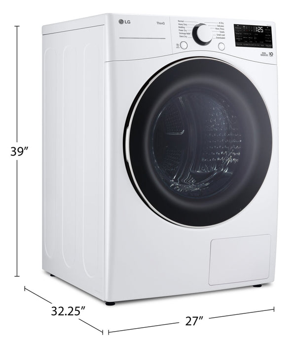 Sécheuse LG de 7,8 pi3 avec technologie 6MotionMC, moteur DirectDriveMD et pompe à chaleur - blanche - DLHC3602W