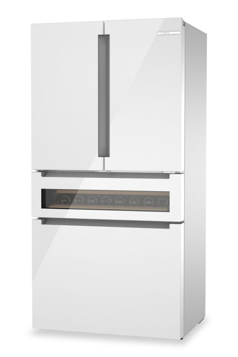 Réfrigérateur intelligent Bosch série 800 de 36 po et de 20,5 pi3 de profondeur comptoir à portes françaises - B36CL81ENW 