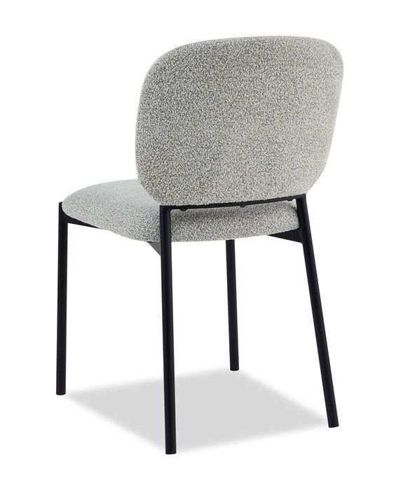 Chaise de salle à manger Luka en tissu bouclé et en métal - beige 