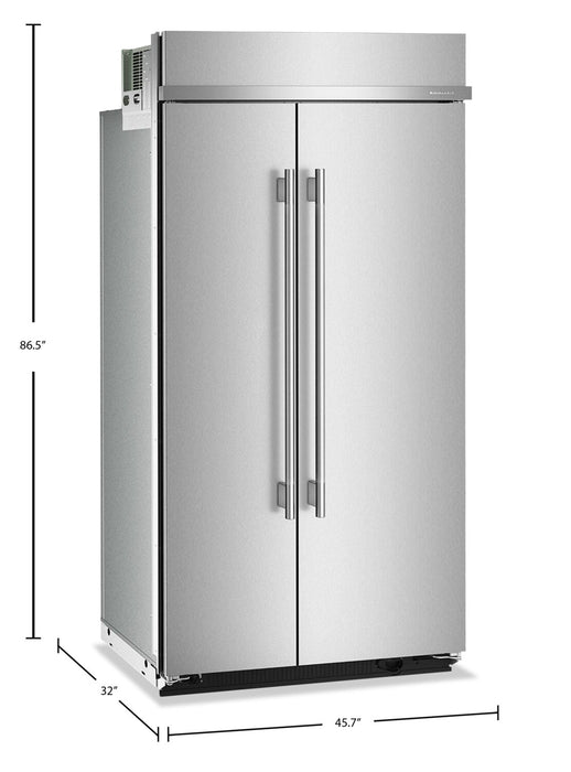 Réfrigérateur encastré KitchenAid de 25,5 pi3 et de 42 po à compartiments juxtaposés - acier inoxydable - KBSN742SPS