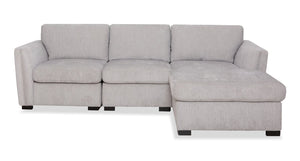 Sofa sectionnel de droite Vault 3 pièces avec fauteuil long de rangement et 2 fauteuils de rangement - gris