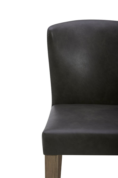 Chaise de salle à manger Arlo en tissu de cuir végétalien - anthracite