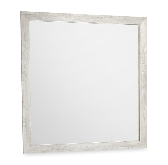 Ensemble de chambre à coucher Aspen 5 pièces avec lit, commode et miroir, gris - format grand lit