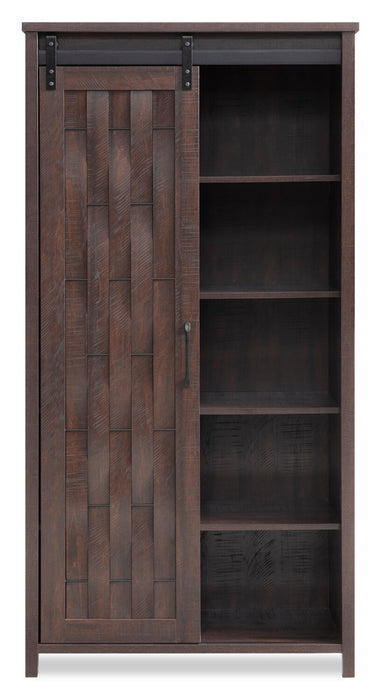 Armoire décorative de rangement Sienna de 33,5 po avec porte coulissante - chêne foncé