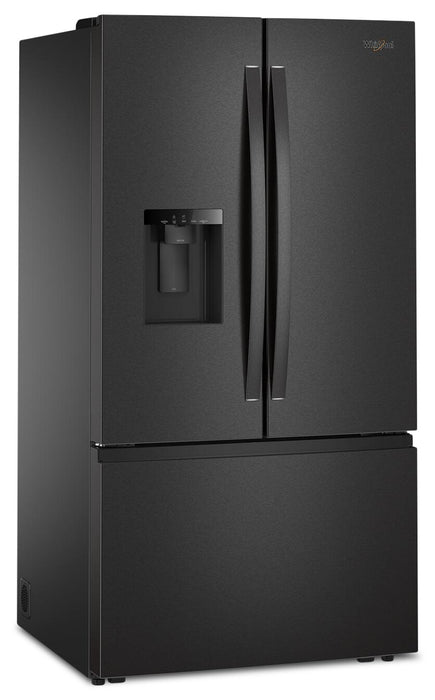 Réfrigérateur Whirlpool de 36 po et de 30 pi3 à portes françaises avec machine à glaçons double - acier inoxydable noir - WRFF3736SV