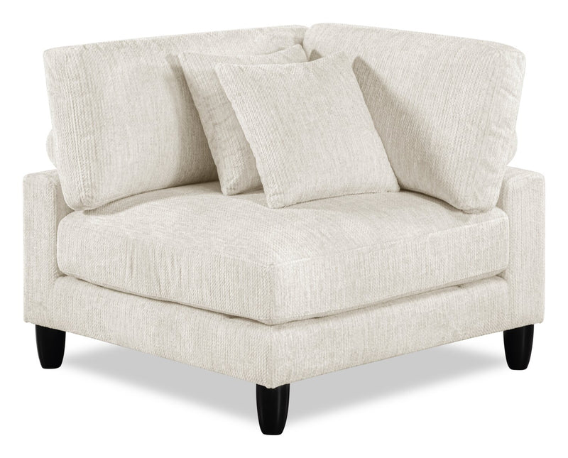 Fauteuil en coin modulaire Lounge de 40 po en tissu chenille - beige