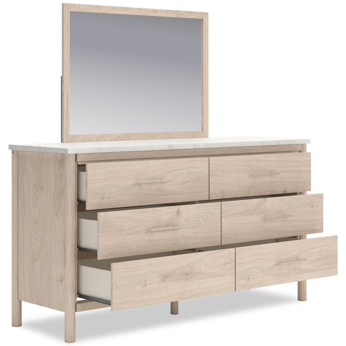 Miroir de commode de chambre à coucher Jolie, à fixer au meuble ou à suspendre au mur - naturel