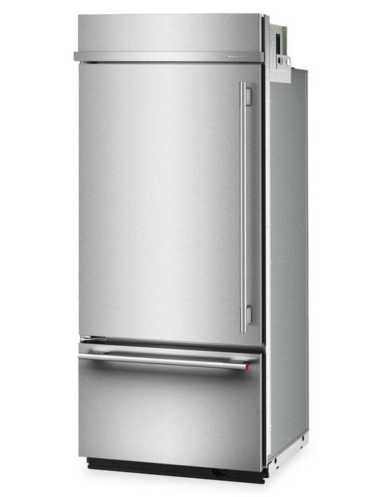 Réfrigérateur encastré KitchenAid de 20,8 pi³ et de 36 po à congélateur inférieur - acier inoxydable PrintShieldMC - KBBL336SPS