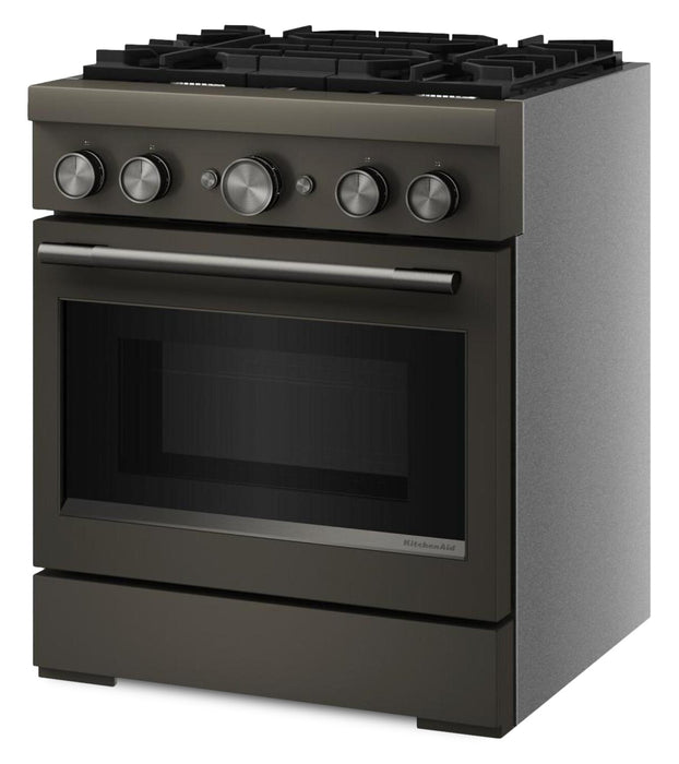 Cuisinière hybride KitchenAid de 4,1 pi3 avec mode de friture à air sans préchauffage - minerai noir - KFDS930SBE