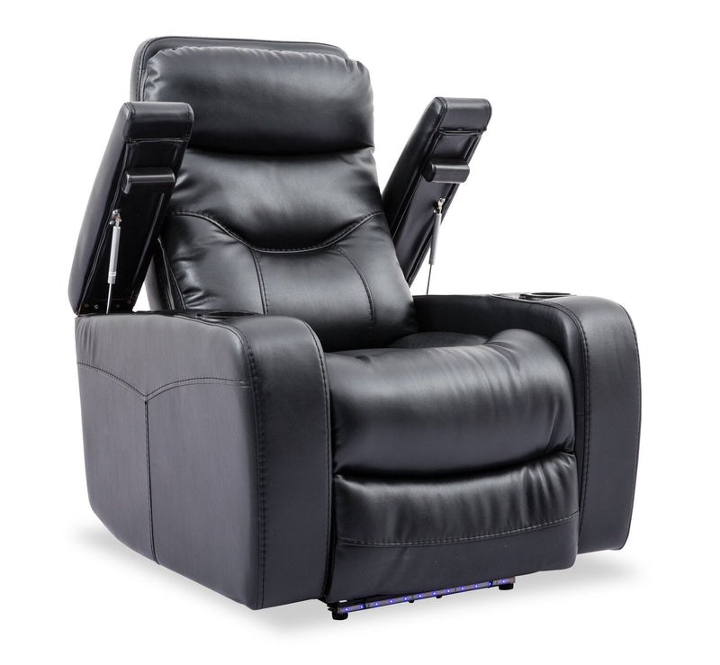 Fauteuil à inclinaison électrique Glow de 33 po en tissu avec accou ...