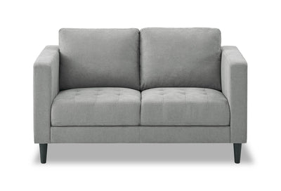 Metro 57" Fabric Loveseat with Tufted Seat Cushions and Reversible Back Cushions - Grey | Causeuse Metro de 57 po en tissu avec coussins de siège capitonnés et coussins de dossier réversibles - grise