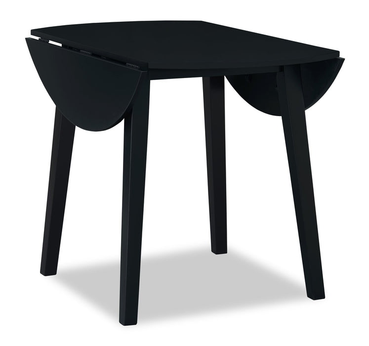 Table de salle à manger ronde Bryn de 42 po avec abattant - noire