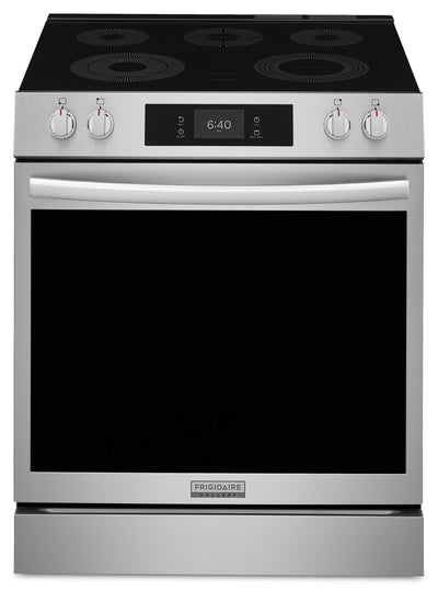 Frigidaire Gallery 6.2 Cu. Ft. Electric Range with Stone-Baked Pizza - Smudge-Proof® Stainless Steel - GCFE307CBF  | Cuisinière électrique Frigidaire Gallery de 6,2 pi³ avec pizza cuite sur pierre - acier inoxydable Smudge-ProofMD - GCFE307CBF