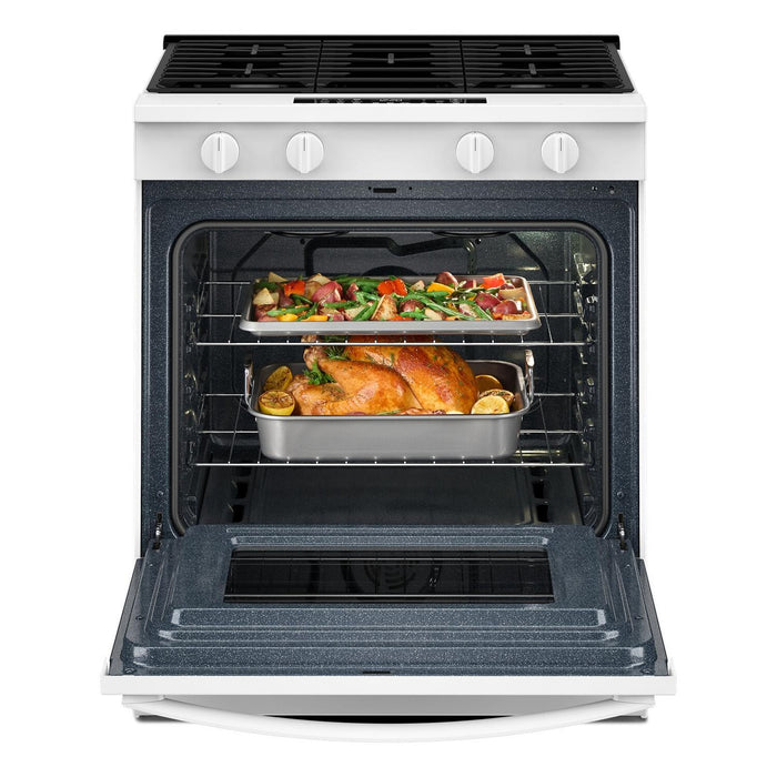 Cuisinière à gaz intelligente Whirlpool de 30 po, 5,0 pi³ avec cuisson à air - blanc - WSGS4530TZ