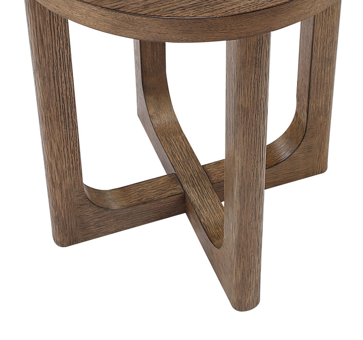 Table de bout ronde Maxwell de 20 po - noyer brun clair
