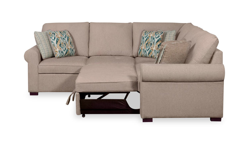 Sofa-lit sectionnel Haven de Scott Living 3 pièces en tissu de chenille - taupe