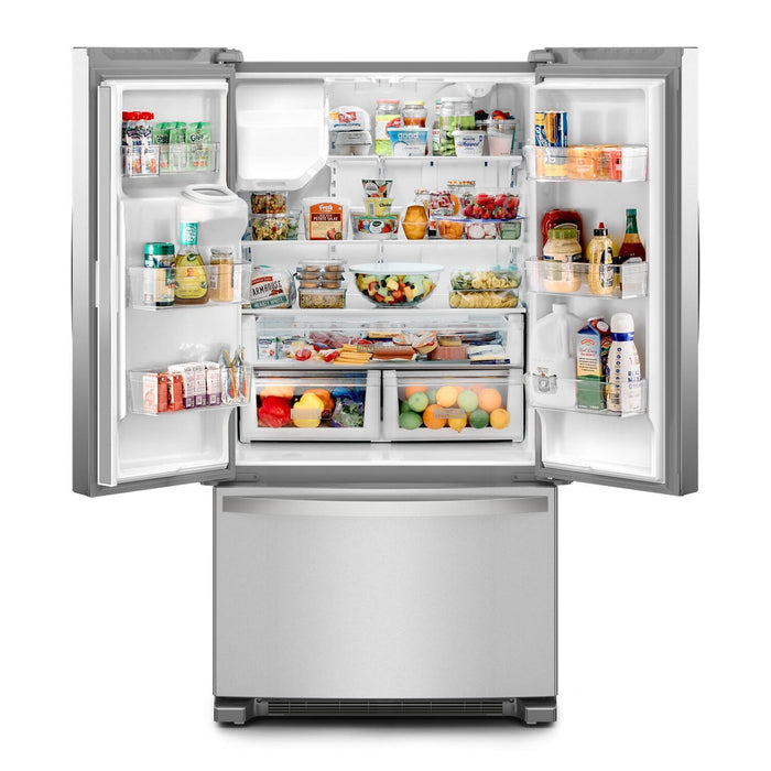 Réfrigérateur Whirlpool de 36 po et de 25 pi³ à portes françaises avec distributeur d’eau et de glaçons - WRFF3436RZ