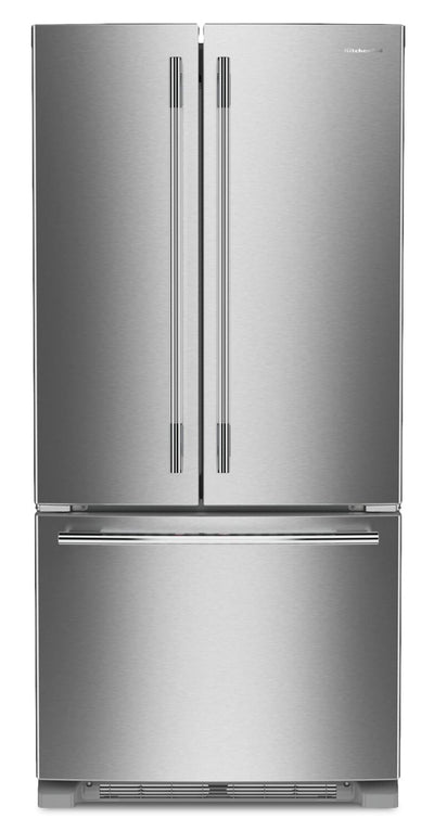 KitchenAid 33" 22 Cu. Ft. Standard-Depth French Door Refrigerator - KRFF333SPS | Réfrigérateur KitchenAid de 22 pi3 et de 33 po de profondeur standard à portes françaises - KRFF333SPS
