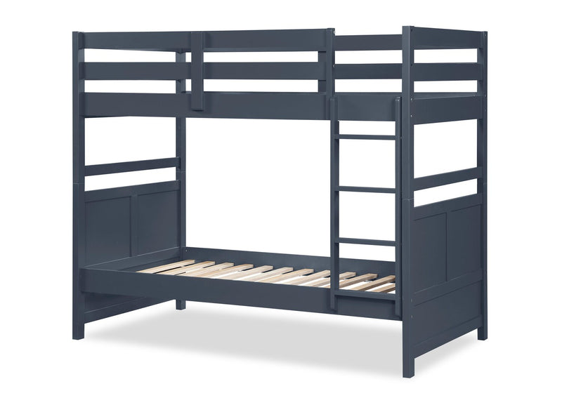 Lits superposés Quinn pour enfants avec échelle et garde-corps, bleus - simple et simple