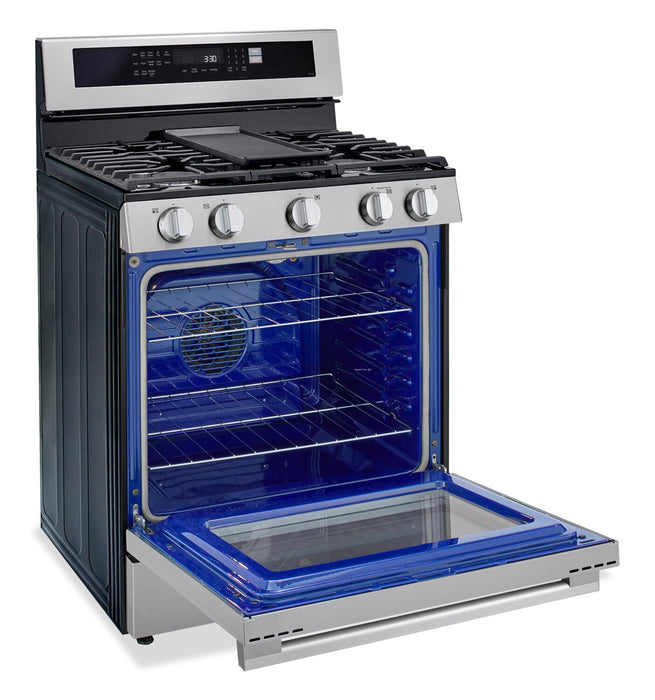 Cuisinière intelligente à gaz LG de 6,3 pi3 avec friture à air - acier inoxydable résistant aux traces de doigts - LRGN6325X