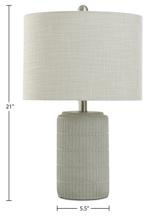 Lampe de table Archer de 21 po en céramique gris et blanc