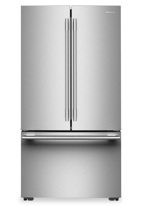 Réfrigérateur KitchenAid de profondeur comptoir à portes françaises avec distributeur d’eau interne - acier inoxydable - KRFC336SPS
