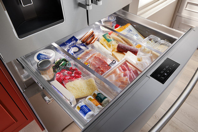 Réfrigérateur KitchenAid de 26,2 pi³ et de 36 po à portes françaises - acier inoxydable avec fini PrintShieldMC - KRMF536RPS