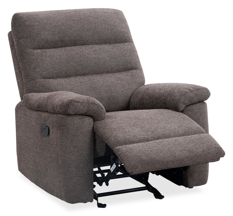 Fauteuil inclinable Jasper de 37 po en tissu de chenille - brun