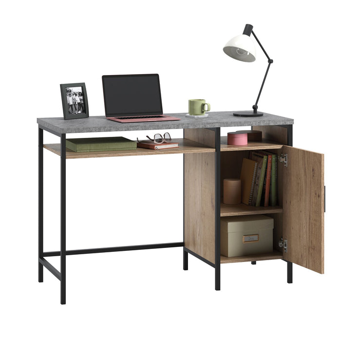 Bureau Bradley de 45 po avec piédestal et armoire - chêne clair