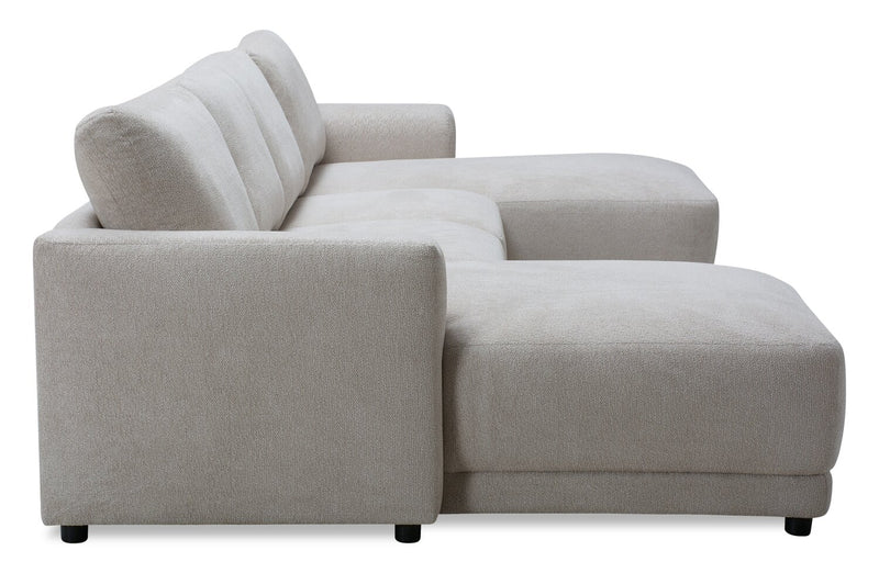 Sofa sectionnel modulaire en forme de U Voyage 4 pièces en tissu avec coussins de dossier amovibles - beige