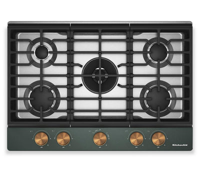 KitchenAid Gas-on-Metal Cooktop with CookShield Finish - Juniper - KCGK730SJP | Surface de cuisson KitchenAid au gaz sur métal avec fini CookShield - minerai noir - KCGK730SJP