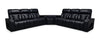 Sofa sectionnel à inclinaison électrique Zen 3 pièces en similicuir avec massage et 2 consoles rabattables - noir
