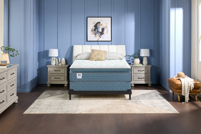 Ensemble Matelas Euro-plateau épais Paradiso Resort Luxury Posturepedic Crown Jewel de Sealy pour grand lit
