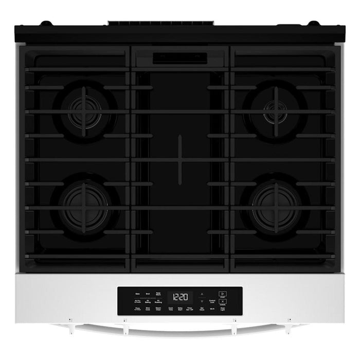 Cuisinière à gaz intelligente Whirlpool de 30 po, 5,0 pi³ avec cuisson à air - blanc - WSGS4530TZ