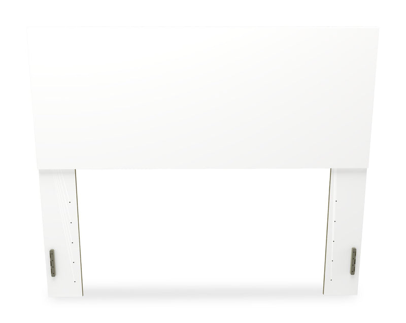 Lit à panneaux Riley avec tête de lit et cadre de lit pour enfants, fabriqué au Canada, blanc - format lit double