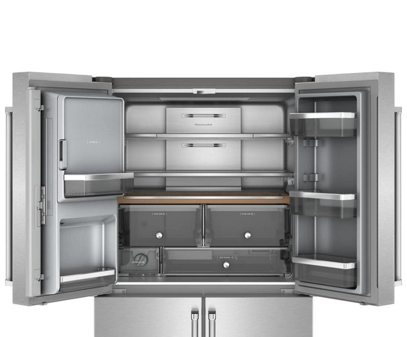 Réfrigérateur à 4 portes KitchenAid de 36 po et de 19,4 pi3 de profondeur comptoir - acier inoxydable - KRQC736RPS