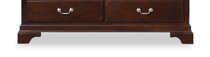Commode Marco de 58 po (l) x 35 po (H) à 6 tiroirs pour la chambre à coucher - brun cerisier