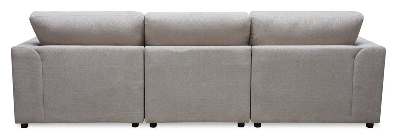 Sofa sectionnel modulaire de droite Voyage 3 pièces en tissu avec coussins de dossier amovibles - taupe