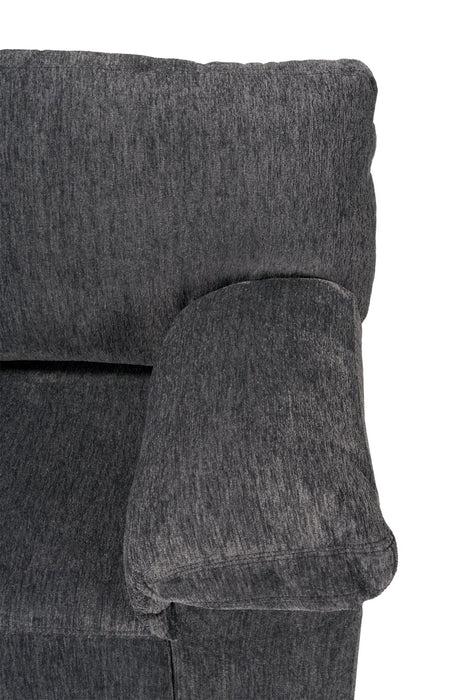 Sofa sectionnel de gauche Morgan 2 pièces fabriqué au Canada en tissu de chenille avec coussins décoratifs - gris