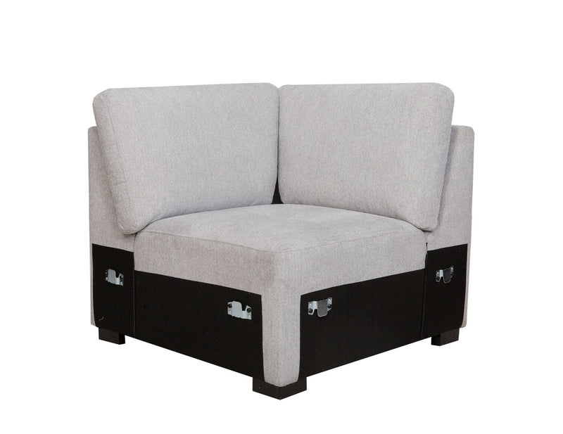 Sofa sectionnel de gauche Vault 6 pièces avec causeuse-lit, 3 fauteuils de rangement et fauteuil long de rangement - gris