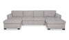 Sofa sectionnel Vault 3 pièces avec causeuse-lit et deux fauteuils longs de rangement - gris