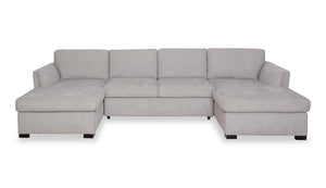 Sofa sectionnel Vault 3 pièces avec causeuse-lit et deux fauteuils longs de rangement - gris