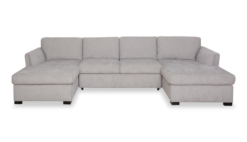 Sofa sectionnel Vault 3 pièces avec causeuse-lit et deux fauteuils longs de rangement - gris