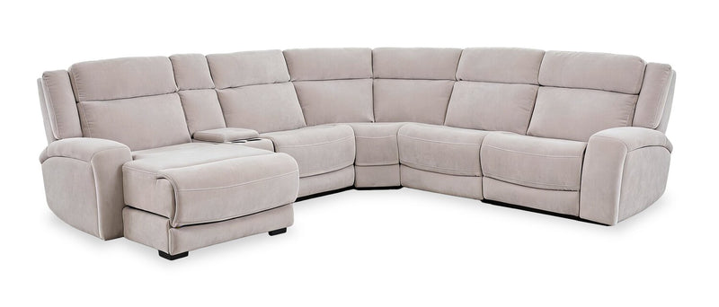 Sofa sectionnel de gauche à inclinaison électrique Legacy de Shaquille O’Neal Home 6 pièces avec confort Shaq-o-pedic - gris 