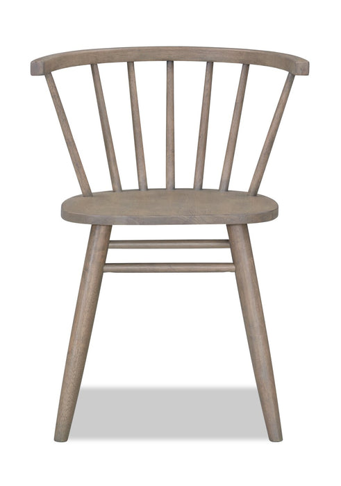 Chaise de salle à manger Remi avec dossier à barreaux en forme de fuseau courbé - brune