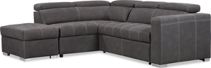 Sofa sectionnel de gauche Drake 3 pièces en suédine avec sofa-lit - béton 