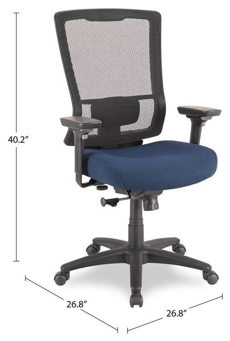 Chaise de bureau Remy de Tempur-Pedic de 26,8 po - bleu marine avec dossier à mailles