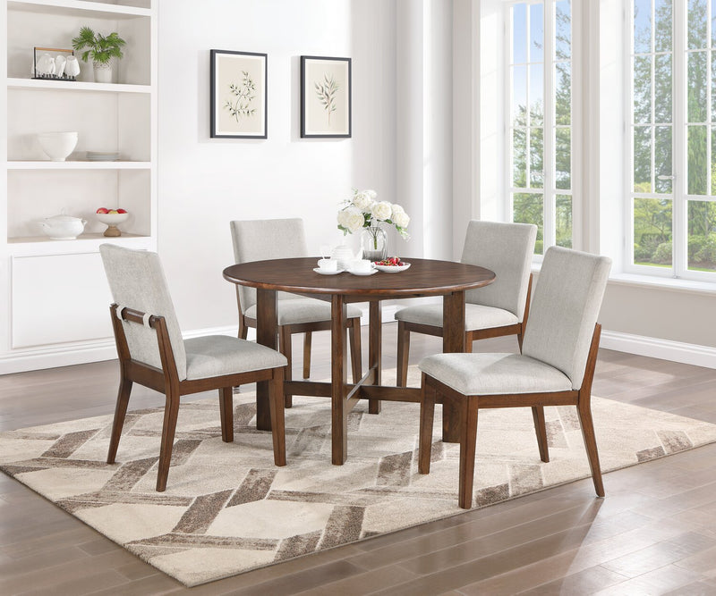 Table de salle à manger ronde Vale de 48 po (l) en bois - brune