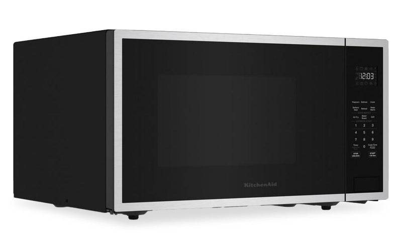 Four à micro-ondes de comptoir KitchenAid de 1,5 pi3 avec friture à air - acier inoxydable PrintShieldMC - KMCS522SPS